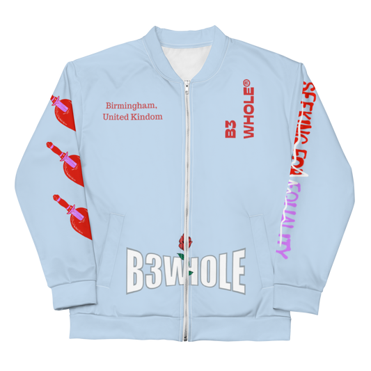 LOVE IS FOR EVERYONE Baby Blue Bomber Jacket